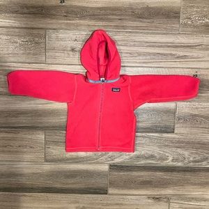 Patagonia 3T Zip up fleece hoodie pink fuschia EUC